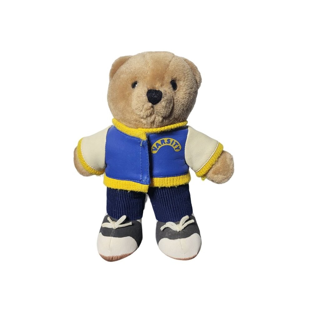 Vintage 1987‎ Dakin Varsity Teddy Bear Plush Stuffed Animal Toy Vtg Retro Sports